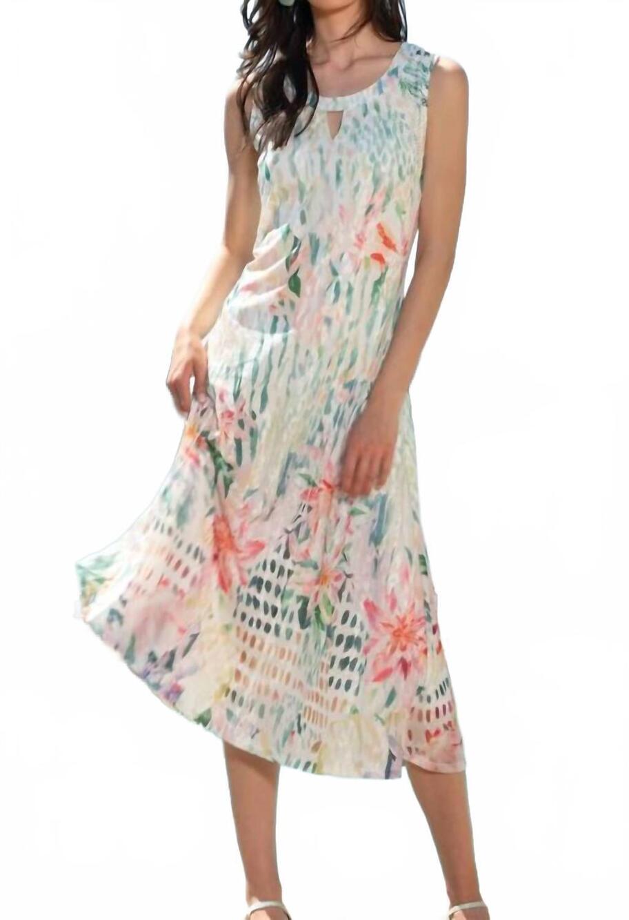 NEW ALISON SHERI print midi dress in multi color